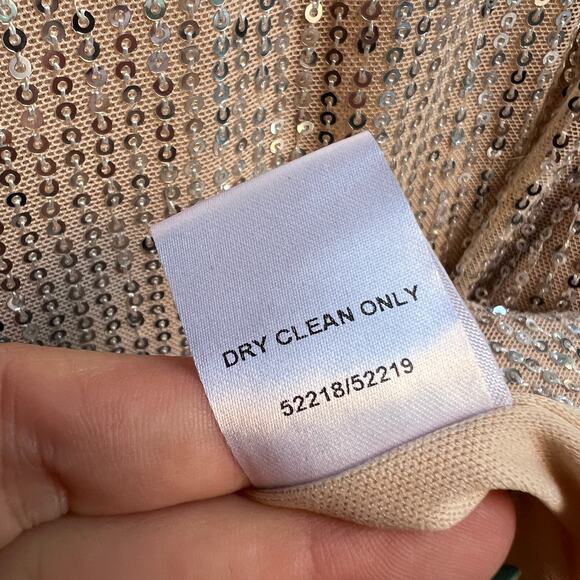 NWT Sugarlips Champagne Sequin Blouse Size S - Picture 6 of 6